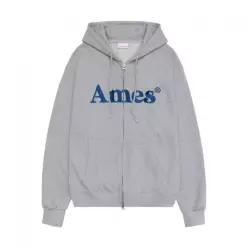 111145 AMES-WORLDWIDE BASIC 로고 HOODIE ZIP UP GREY