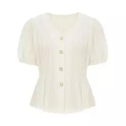 SELLY'S 텐션퍼프반팔블라우스_I5BCBL067 I5BCBL067 3403986