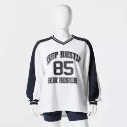 HDEX 컬러 블럭 저지 롱 슬리브 (White) 616372