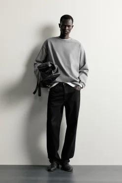 [국내매장] ZARA 남성 트임 릴렉스핏 티셔츠 - 그레이 5584/302/803 550064