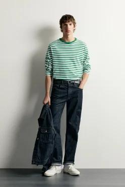 [국내매장] ZARA 남성 0FR. PARIS X 스트라이프 티셔츠 - 라이트 그린 0722/345/526 550023
