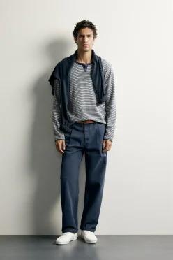 [국내매장] ZARA 남성 헨리넥 스트라이프 니트 티셔츠 - 3166/310/105 549989