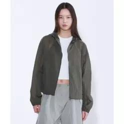 MUSINSA STANDARD WOMAN 우먼즈 시어 후디드 윈드브레이커 재킷 [웜 그레이]