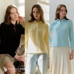 유에스피에이 [U.S POLO ASSN.] 26 라이크라 긴팔 카라티 3종 여성