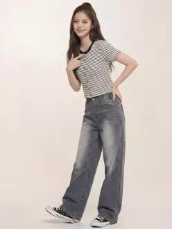 행텐틴즈 여아 풀밴딩 와이드 핏 데님팬츠14570-155-402-10-055_SC