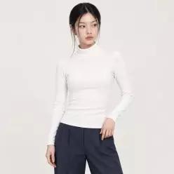 [하프클럽/]여성 캡내장 긴팔티 반목 브라캡 슬림핏 이너 상의