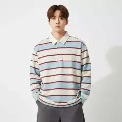 노스페이스 MUST IT_ NT7TR57B 남성 이지온 스트라이프 카라 폴로 티셔츠 LIGHT BLUE