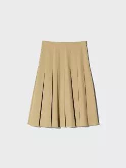 [국내배송] 유니클로 와이드플리츠미디스커트(치마길이69~73cm) E490695-000-00