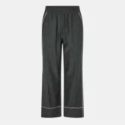 Off White 오프 화이트 올 오버 로고 와이드 레그 파자마 팬츠 - 블랙 7628008