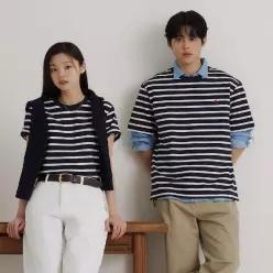 빈폴멘 BEANPOLE MEN 싱글 스트라이프 반소매 티셔츠 - 네이비 BC6242C30R BC6242C30_R_JB 102991