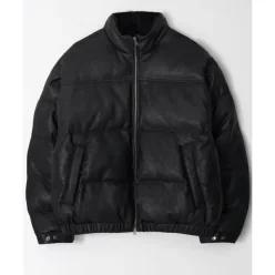 LOFI [비건 레더] 글래스턴 덕다운 푸퍼 패딩 (에보니 블랙)