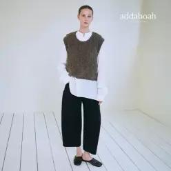 애드아보아 26FW 라쿤 울 블렌디드 커브드 팬츠
