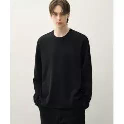 [정품] DRAW FIT 헤일 코튼 크롭 롱슬리브 티셔츠 [BLACK]