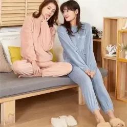 [라일리여성언더웨어] Rly 여성 극세사 잠옷 상하의 포근한 착용감 53289601)