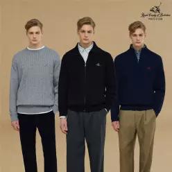 RCB POLO CLUB 26FW 남성 케이블 니트 3종(집업 2종+라운드넥 1종)(R633M)