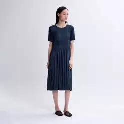 물결 디테일 반팔 원피스_EPOPM326017