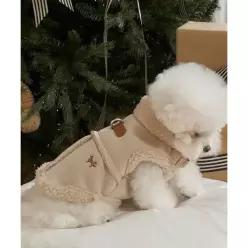 매장정품 DOGI 강아지 아우터 스웨이드 무스탕 베이지
