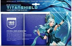 TitanShield 소형 식 카드 슬리브 블루 150개 - Yu-Gi-Oh 카드파이트 뱅가드 및 포토카드용 유기오