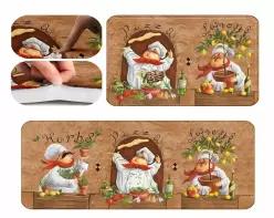 Chef Kitchen Decor, 바닥용 셰프 러그 2피스, 두꺼운 메모리 폼 주방 매트 쿠션 활력 방지 및 이탈리아 장