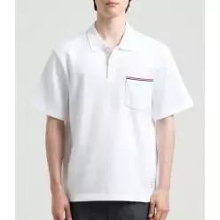 THOM BROWNE RWB 포켓 코튼 인터로크 피케 반팔티 MJP171A J0029 100 4216670