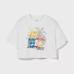 [정품] 코드그라피 (우먼) SUNSHINE PARADISE 크롭 반팔 티셔츠_화이트
