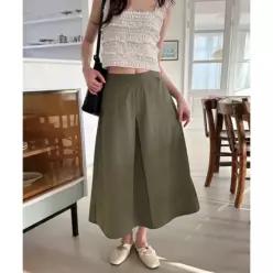 제너럴아이디어 GENERALIDEA 스플릿 에이라인 미디 스커트 [KHAKI] / GF1LSK506
