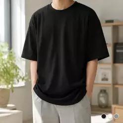 [하프클럽/]남성 화이트 커플 데일리 블랙 티셔츠 남자 티 그레이 상의 기본