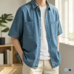 [하프클럽/]남자 커플 데일리 티셔츠 남성 티 연청 진청 상의 기본 빅사이즈