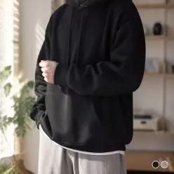 [하프클럽/]남자 남성 블랙 데일리 기모안감 커플 티셔츠 그레이 티 상의 기