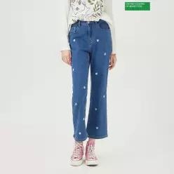 베네통 플라워자수 부츠컷 데님팬츠 BADP19341_IN