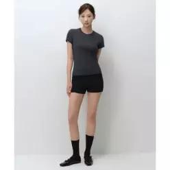 MUSINSA STANDARD WOMAN 우먼즈 슬림 크루 넥 브라티셔츠 [다크 그레이]