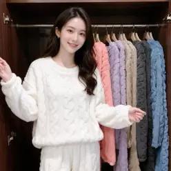 [라일리여성언더웨어] Rly 수면잠옷 세트 겨울 파자마 홈웨어 양털 실내복
