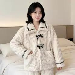 [라일리여성언더웨어] Rly 파자마 세트 수면잠옷 리본 카라 홈웨어 실내복