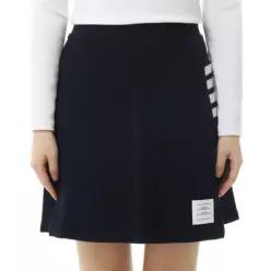 THOM BROWNE 26 텍스처드 피케 4-바 박스 플리츠 미니 스커트 FJK146A J0248 415 4216529