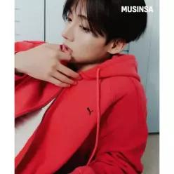 ALD1 상원 MUSINSA x 푸마 T7 풀 집 후디드 자켓 재킷 - 포 올 타임 레드 640538-91