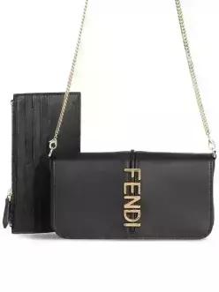Fendigraphy 레더 지갑 온 체인 그라피 WOC 8BS076 A5DY F0KUR