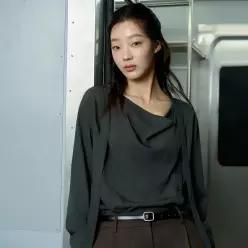 랩 LAP 언발절개 카울넥끈 블라우스AS3WB861 AS3WB861-JJ 504720