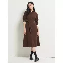 코듀로이 셔츠 원피스 브라운 BF5971C03D