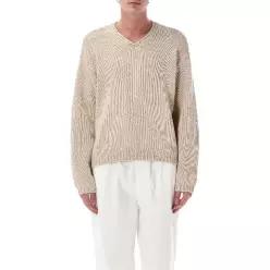 26SS STUSSY stussy relaxed V 넥 linen 코튼 스웨터 1172891033 TP574644907