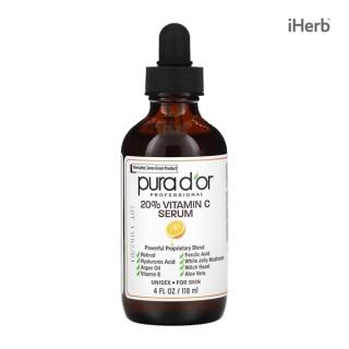 [iHerb 공식] Pura D'or, 프로페셔널, 20% 비타민C 세럼, 118ml(4fl oz)