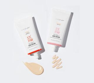 MQNY UV 데일리 선크림 50ml 2종 (옵션 택1) /SPF50+PA+++ 파데프리 톤업선크림