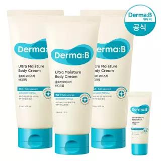[공식] 더마비 울트라 모이스처 바디크림 200ml x3개+튜브견본(랜덤)
