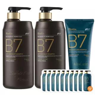 [브랜드세일+핸드크림60ml] B7 약산성 비듬 탈모 샴푸 1000ml+1000ml+200ml+10매 비오틴 두피 비듬 케어