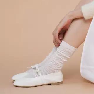 삭피엔스 시스루 골지 중목 장목 얇은 양말