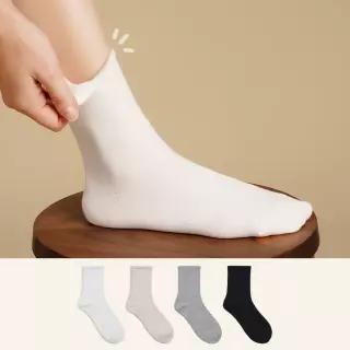 삭피엔스 8켤레 무압박 밴드 여자 무지 중목 양말