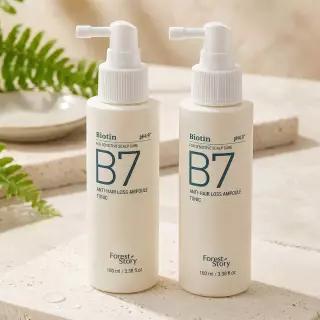 [브랜드세일+핸드크림60ml] B7 약산성 두피 탈모 헤어토닉 100ml 2개+샴푸 5매 영양 쿨링 에센스