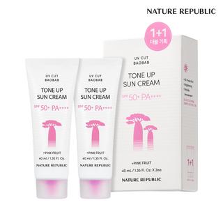 [네이처리퍼블릭/듀얼기획] 1+1 유브이컷 바오밥 톤업 선크림 SPF50+ PA++++ (40ml+40ml)