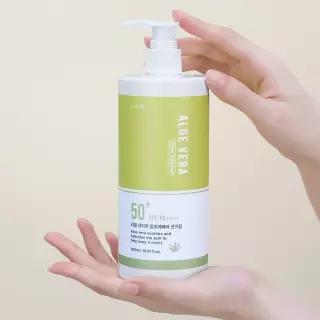 리얼 네이처 알로에 썬크림 500ml SPF50+ PA++++ 3중기능성 대용량 알로에베라 선크림