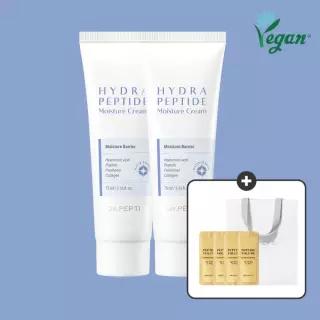 [100시간 보습 지속] 닥터펩티 하이드라 펩타이드 모이스처 크림 75ml 2개 + 리프팅 프로 샤쉐 4매입 + 쇼핑백