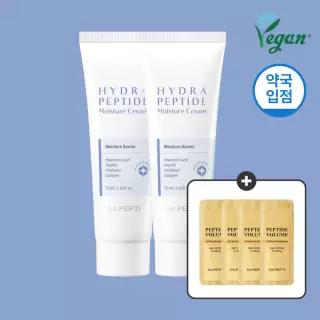 [100시간 보습 지속] 닥터펩티 하이드라 펩타이드 모이스처 크림 75ml 2개 + 리프팅 프로 샤쉐 4매입